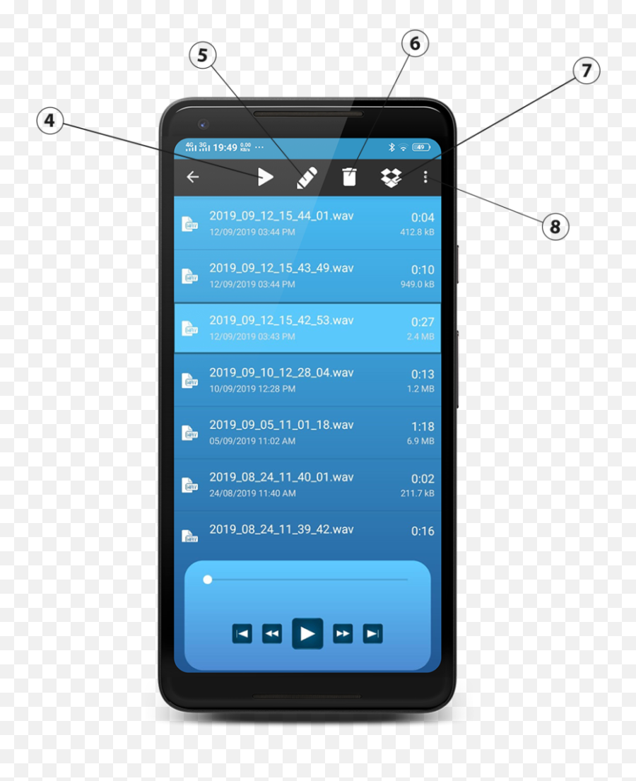 How To Playdelete And Share Recordings - Vertical Png,Edit Delete Icon Png