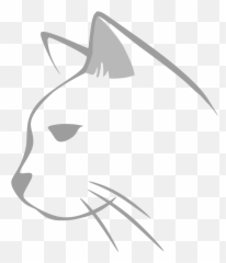 Onlinelabels Clip Art - Cat Icon Grey Black And White Head png