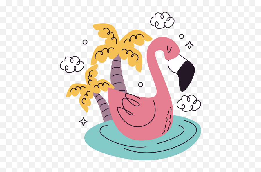 Flamingo Sticker - Free Animals Stickers To Download In 2022 Dot Png,Pink Flamingo Icon