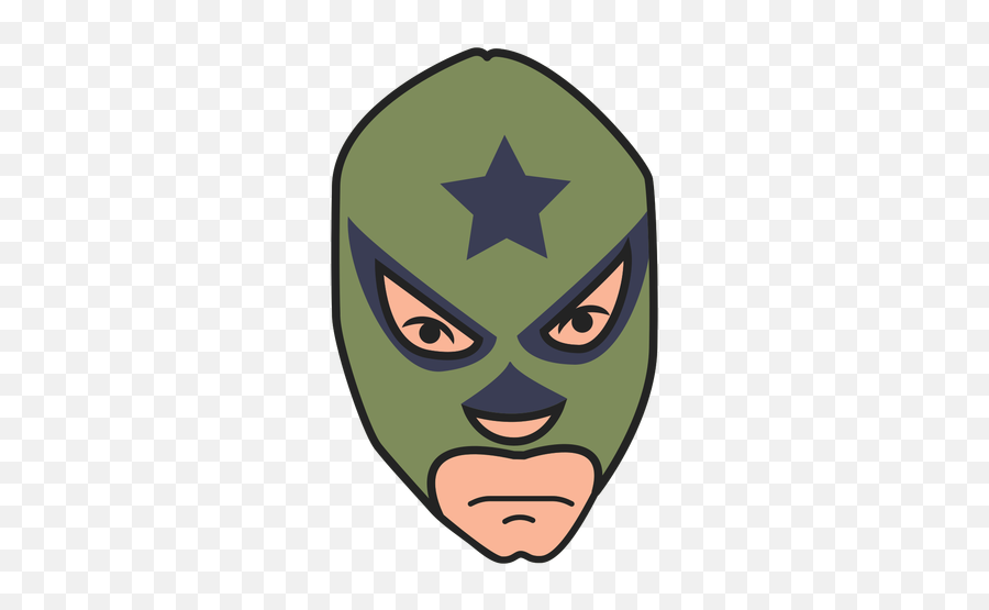 Mask Green Front Facing Star Flat - Transparent Png U0026 Svg Cartoon,Balaclava Png
