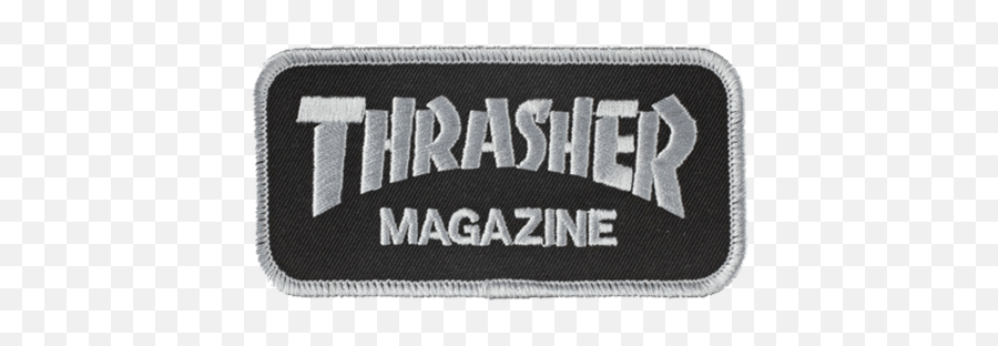 Thrasher Logo Black Silver Patch - Label Png,Thrasher Logo Transparent