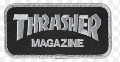 Thrasher Logo Black Silver Patch - Label png