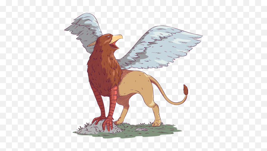 Griffin Gryphon Colored Coloured - Gryphon Illustration Png,Griffin Png