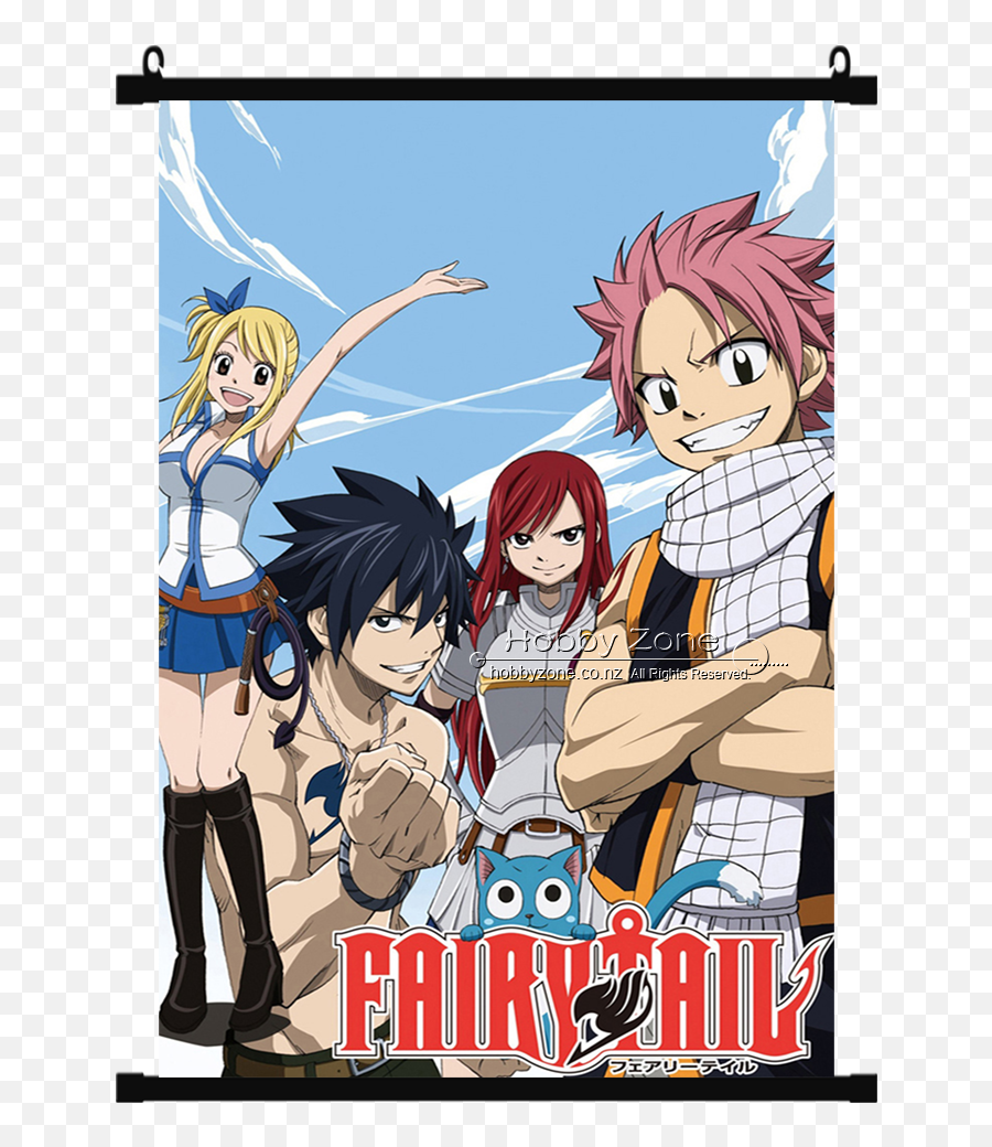 Anime Fairy Tail Group Wall Scroll 04 - Fairy Tail Anime Png,Fairy Tail Transparent