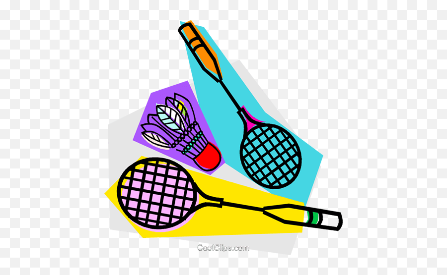 Badminton Rackets And Birdie Royalty Free Vector Clip Art - Racket Sports Clipart Png,Badminton Racket Png