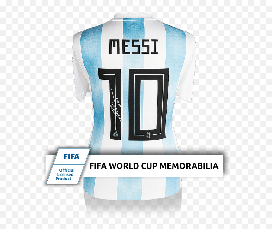 Lionel Messi Official Fifa World Cup Back Signed Argentina 2018 Home Shirt - Eden Hazard Signature On Jersey Png,Lionel Messi Png