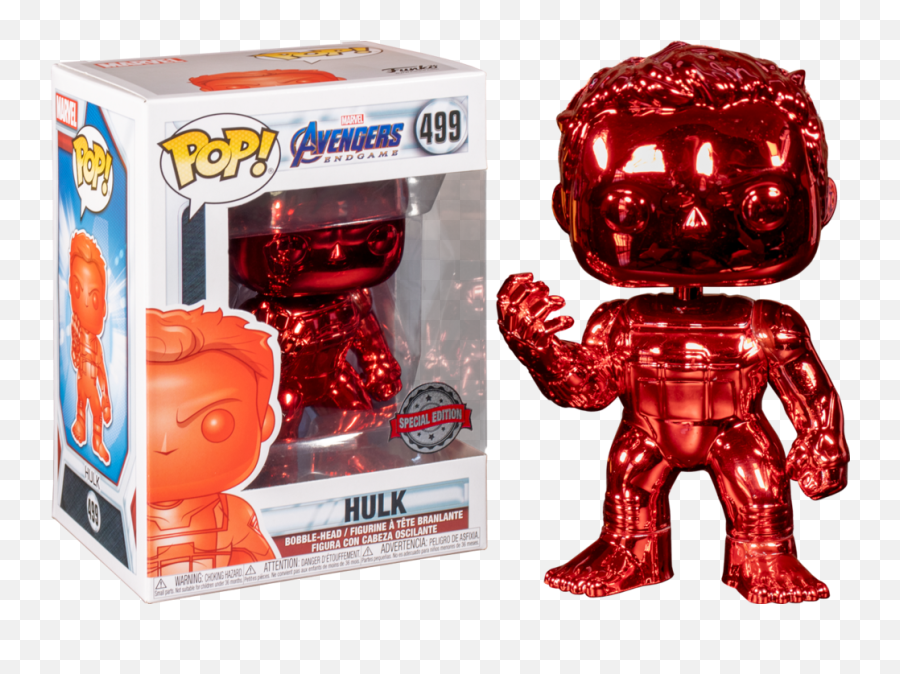 Marvel Avengers End Game 4 Red Hulk With Infinity Gauntlet Chrome Exclusive - Funko Pop Avenger Endgame Hulk Chrome Png,Infinity Gauntlet Transparent