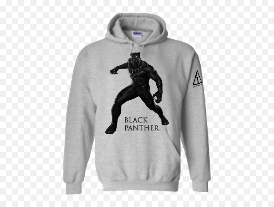 Black Panther Unisex Hoodie With Logo - Blue Mountain State Grey Hoodie Png,Black Panther Logo