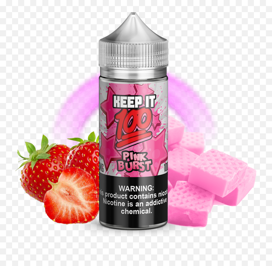 Keep It 100 - Pink Burst 100ml Vape Juice Keep It 100ml Apple Cider Donut Png,Starburst Candy Png
