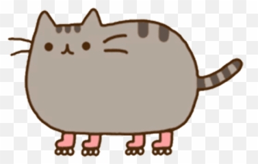Cat Pusheen Roller Skating Quad Skates - Harry Potter Pusheen Gifs Png,Pusheen Cat Png