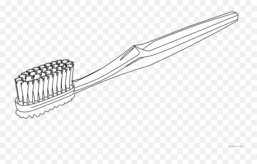 Download Hd Toothbrush Outline Clipart - Toothbrush Clipart Outline Drawing Of A Toothbrush Png,Toothbrush Transparent Background