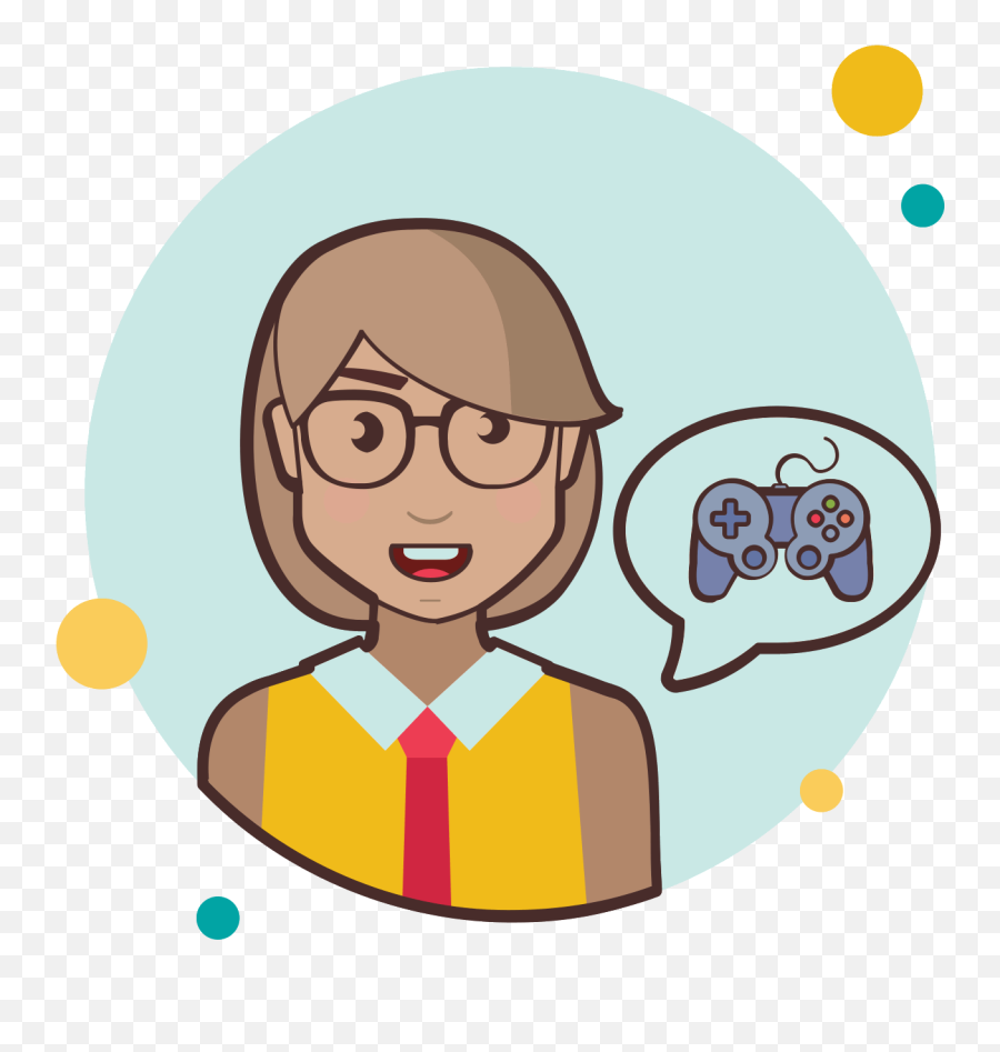 Girl And Game Controller Icon - Cartoon Full Size Png Happy,Game Controller Icon Transparent