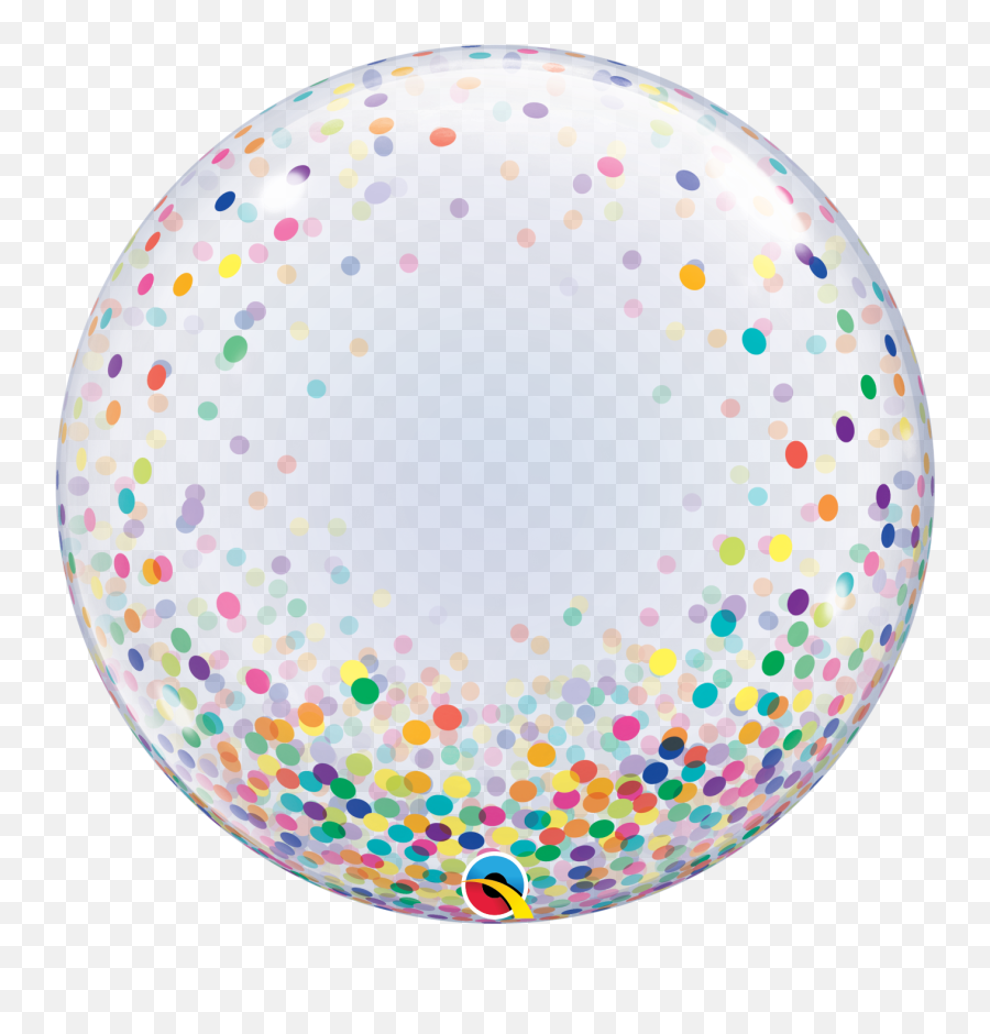 Balloons Blue And Gold Dots Happy Birthday Bubble Helium - Qualatex Bubble Ballons Png,Gold Balloon Png