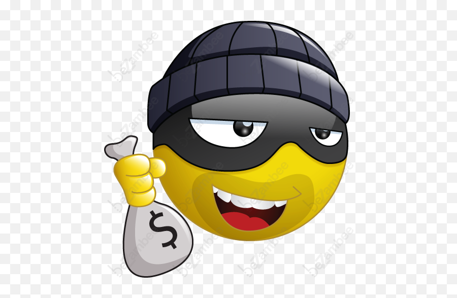 Burglar Smiley Funny Emoji Faces - Burglar Smiley Png,Burglar Icon