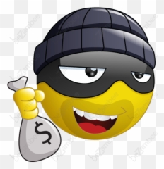 Burglar Smiley Funny Emoji Faces - Burglar png