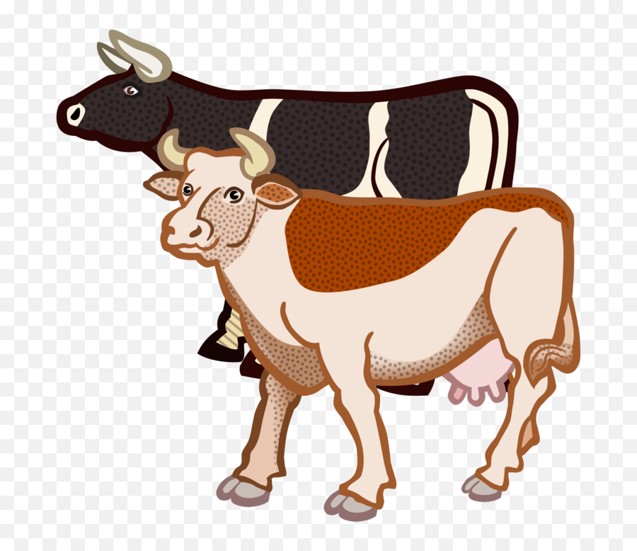 Livestock Pack Animal Horse Like Mammal - Two Cows Clipart Png,Longhorn Cattle Icon