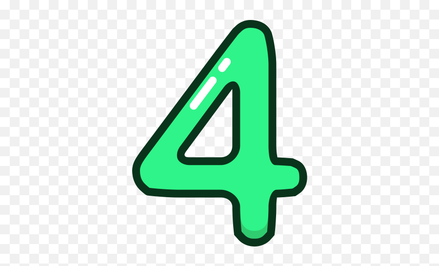 Green Numbers Number Four Study Icon - Four Clipart Png,Numbers Icon Png
