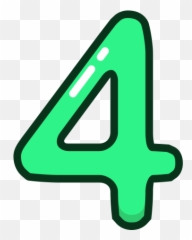 Green Numbers Number Four Study Icon - Four Clipart Png,Numbers Icon Png