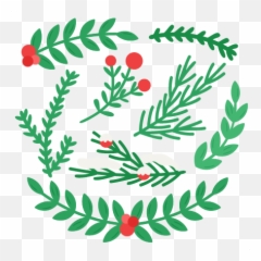 Christmas Greenery Set Svg Cut File Scrapbook Title Cuts - Farm Fresh Eggs Free Printable Png,Greenery Png