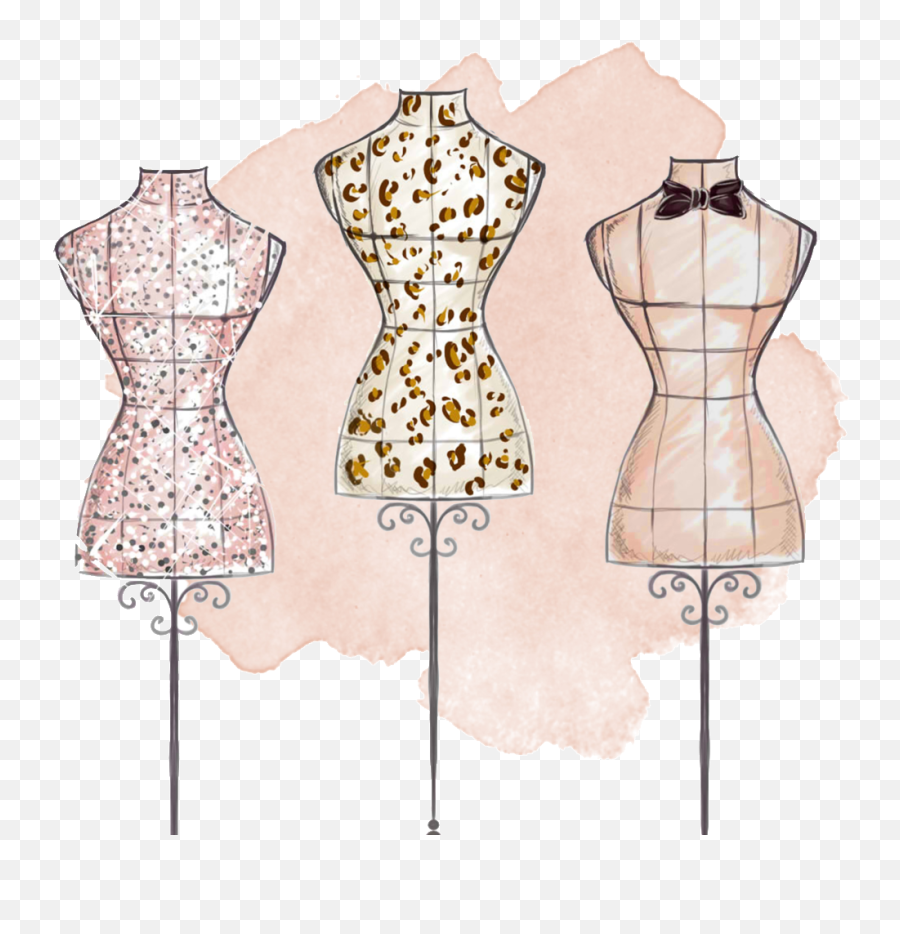Download Hand Painted Three Tailored Dresses Png Transparent - Fashion Illustration Fashion Mannequin Drawing,Dresses Png