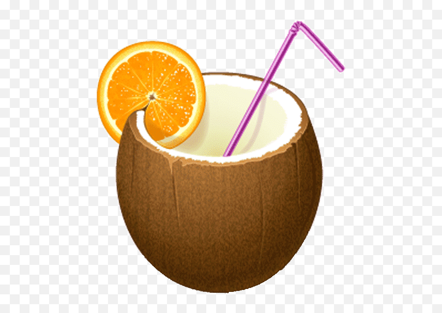 Coconut With Straw Png File - Cocktail Icon Full Size Png,Drinks Icon