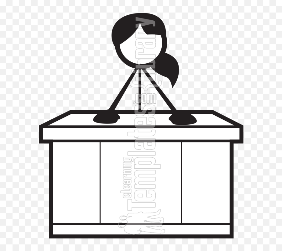 Stick Figure Png Transparent Background - Stick Woman Desk Stick Figure Girl Sitting At Table,Desk Transparent Background