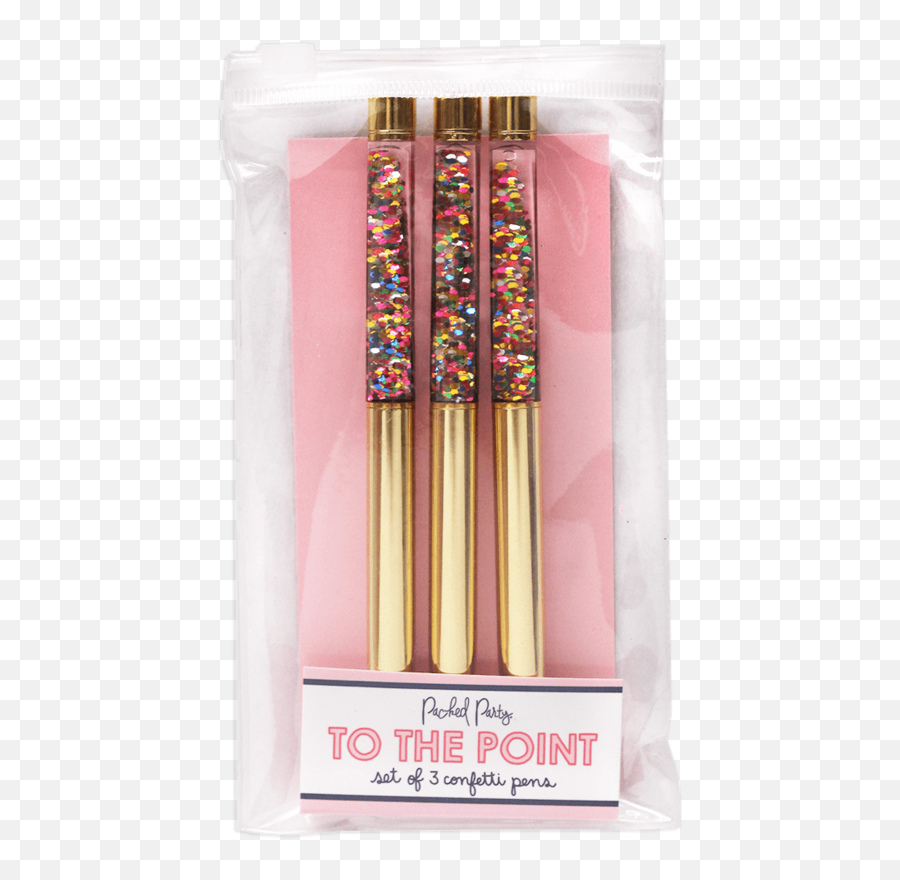 To The Point Confetti Pen Set U2014 Head Over Heels - Party Supply Png,Pink Confetti Png