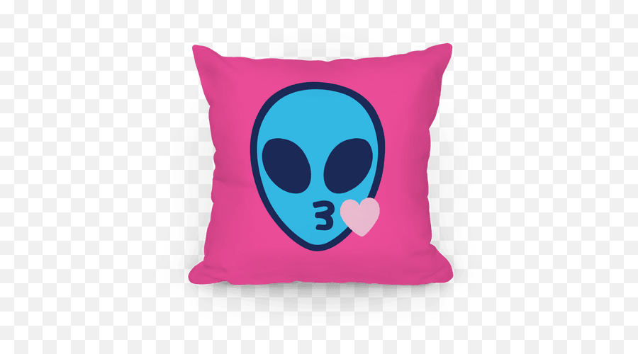 Blowing Kiss Alien Emoji Pillows Lookhuman - Purple And Blue Color Blindness Test Png,Kiss Emoji Png