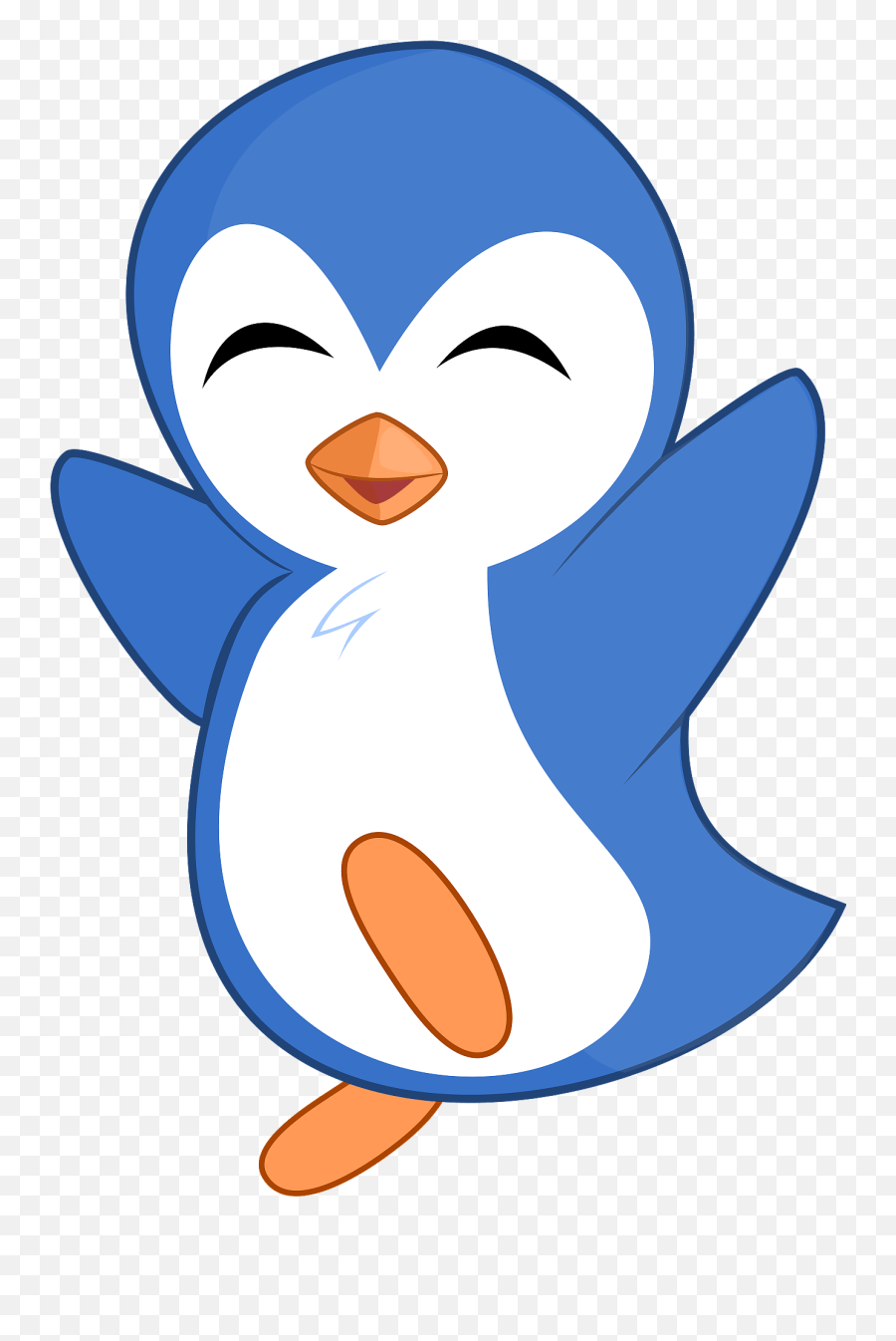 Open Clip Art - Cute Blue Cartoon Penguin Png Download Cute Cartoon Blue Penguin,Penguin Png