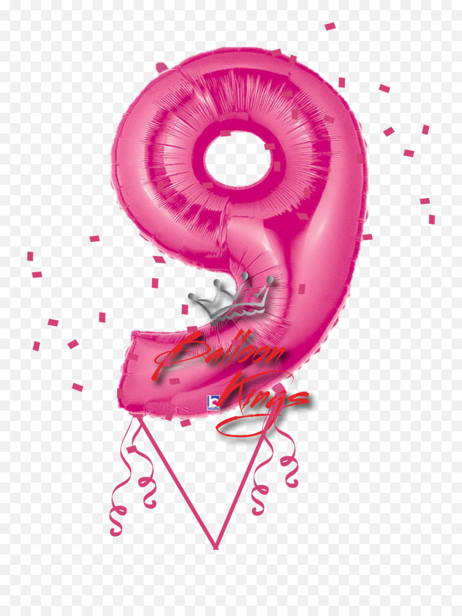 Pink Number 9 - Transparent Number 9 Balloon Png,Pink Balloon Png
