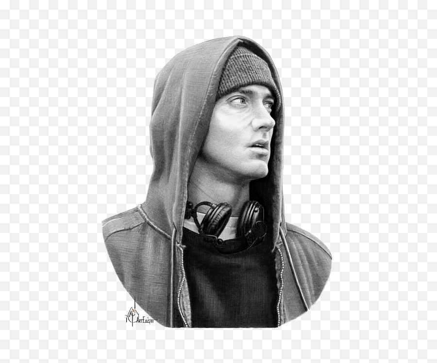 Eminem Marshall Mathers Drawing Round Beach Towel - Eminem Drawing Png,Eminem Png