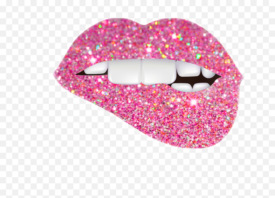 Aesthetic Tumblr Lip Lips Sticker By Alissa Denae - Hot Pink Glitter Lips Png,Lips Transparent Background