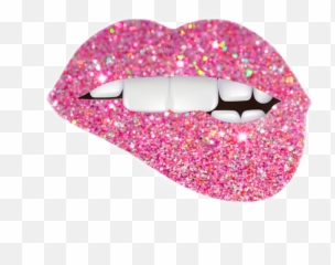 Aesthetic Tumblr Lip Lips Sticker By Alissa Denae - Hot Pink Glitter Lips Png