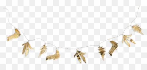 Download Gold Fern Leaf Garland - Nkuku Tabwa PNG Image with Twig