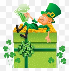 St Patricks Day Decor With Shamrocks - Transparent Background Leprechaun St Patricks Day Clipart Png,Leprechaun Png