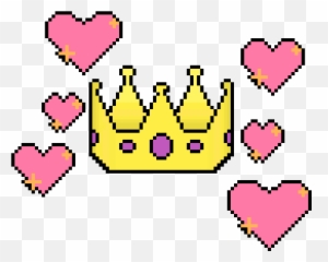 Pixelated Heart - Art Pink Crown Transparent Png