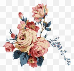 Flowers Vintage Vector Png - Backround Transparent Retro