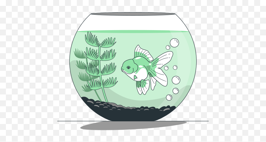 Fish Bowl Customizable Cartoon Illustrations Bro Style - Aquarium Fish Png,Fish Bowl Icon