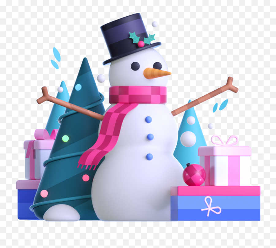 Snowman Gifts Presents 3d - Illustration Free Download Christmas Hackathon Png,Snowman Icon Png