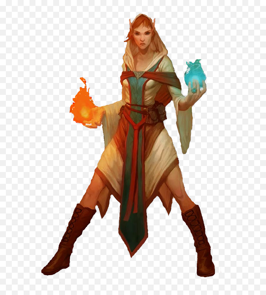 Png Elf Female Wizard Sorcerer - Dungeons And Dragons Sorcerer,Sorcerer Png