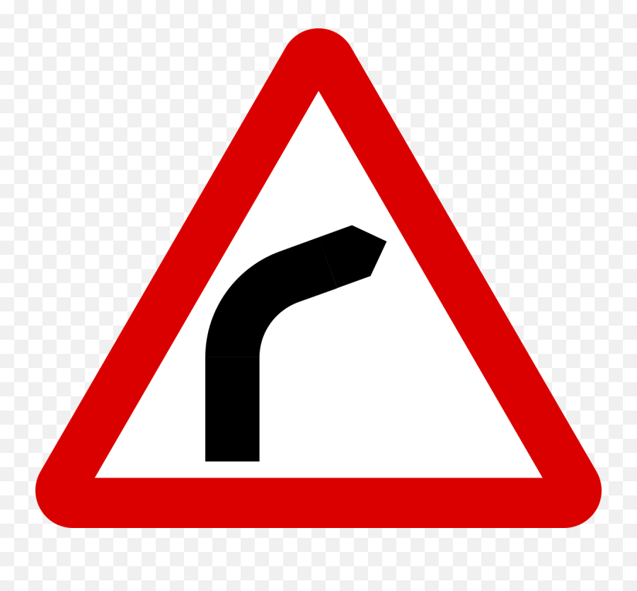 Filemauritius Road Signs - Warning Sign Bend To Rightsvg Bend To Right Road Sign Png,Signs Png