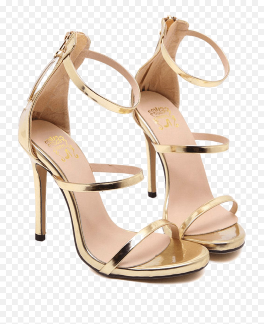 High Heel Sandal Png Background Image - Gold High Heels Sandals,High Heel Png