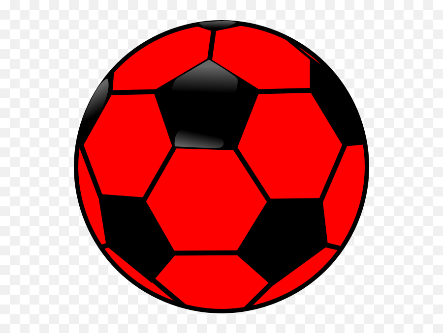 Red And Black Soccer Ball Clip Art - Vector Soccer Ball Clipart Png,Soccer Ball Png