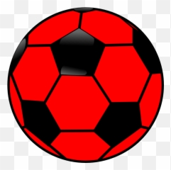 Red And Black Soccer Ball Clip Art - vector Clipart png