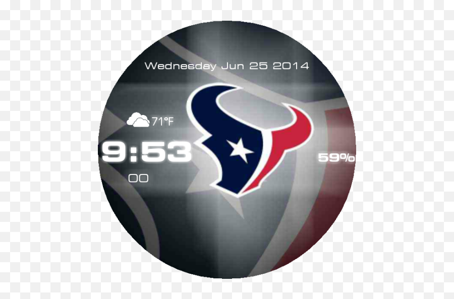 Sports U2013 Nfl Houston Texans V02 Watchfaces For Smart Watches - Buffalo Bills Vs Houston Texans Png,Houston Texans Logo Images