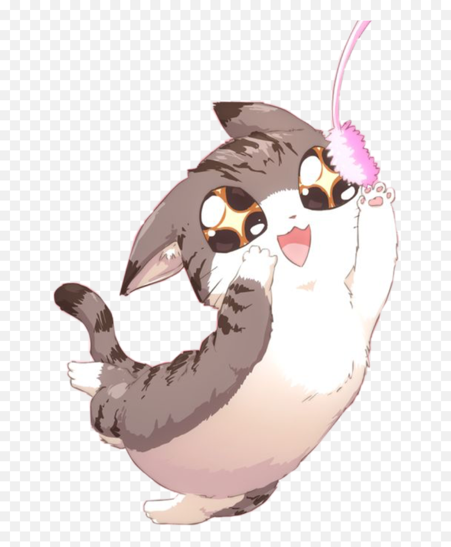 Anime Cat Love Cute Kawaii Happy Manga Chibi - Kawaii Cute Anime Cat Png,Cats Transparent