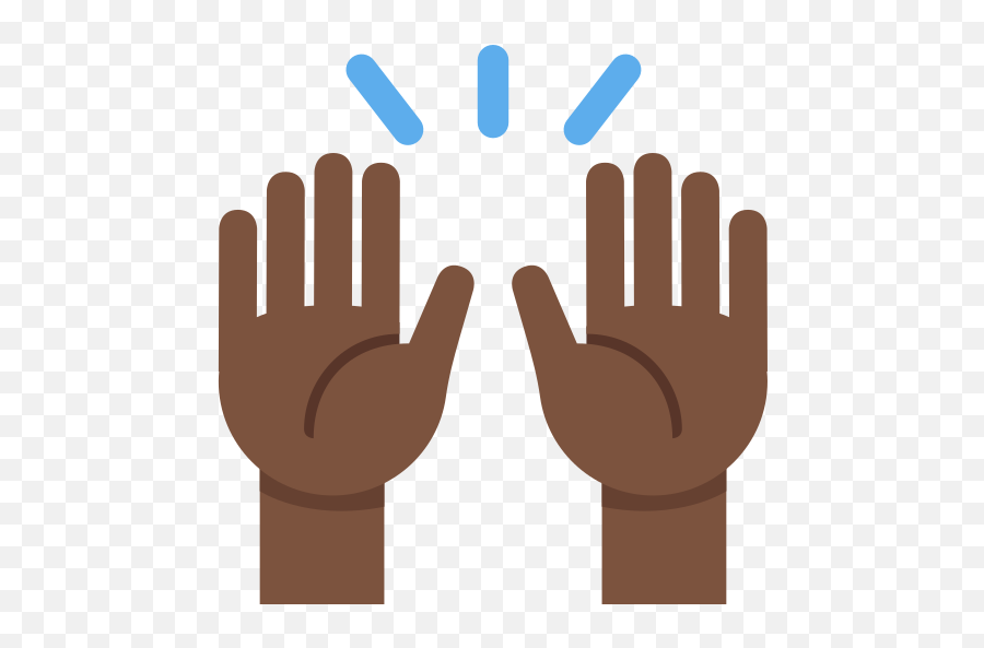 Dark Skin Tone Emoji - Black Hands Up Emoji Png,Black Hand Png