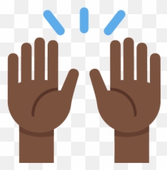 Dark Skin Tone Emoji - Black Hands Up Emoji Png,Black Hand Png