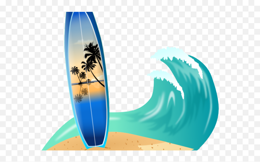 Download Hd Drawn Wave Surfboard - Transparent Background Surfing Birthday Png,Wave Transparent Background
