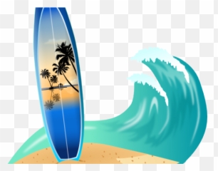 Download Hd Drawn Wave Surfboard - Transparent Background Surfing Birthday png